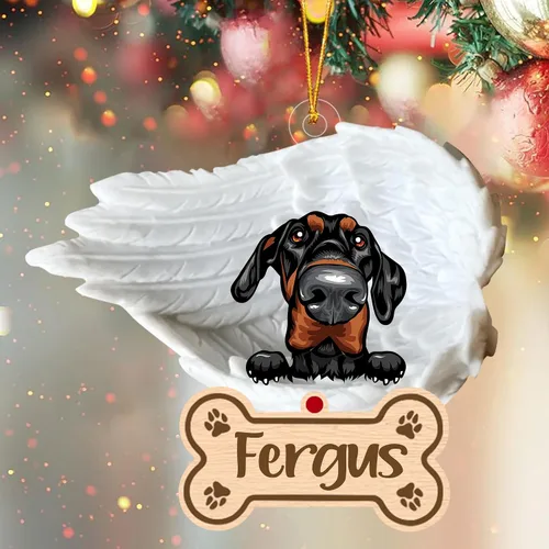 Vista 21 de Adorno de perro afgano de 1 ángel, adorno acrílico 2D personalizado conmemorativo para perros, regalo por pérdida de mascotas, regalo