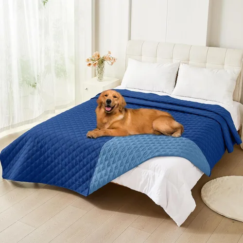 Vista 157 de Smiry Funda Impermeable para Cama de Perro Manta para Mascotas, Manta Suave y Lavable para Perros para Muebles Cama Sofá Sofá Reversible, a Cuadros