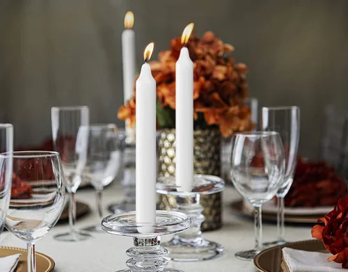 Vista 6 de BOLSIUS White Household Candles Candelabros de cena de 7 pulgadas, paquete de 45 unidades a granel, 6 horas de combustión limpia, calidad europea