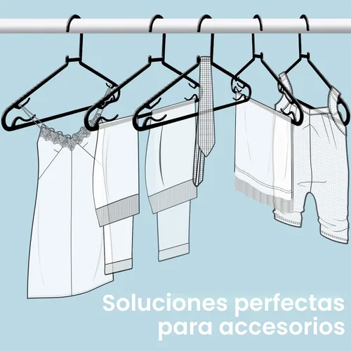 Vista 4 de Byomostor Paquete de 50 perchas de plástico