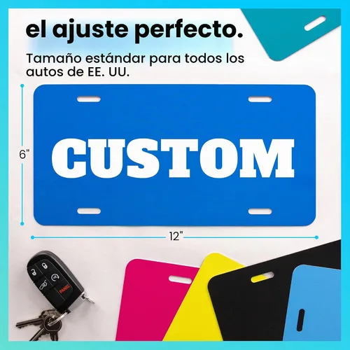 Vista 6 de Excelmark Vanity - Placa de matrícula personalizada para exhibiciones de automóviles, placa de aluminio personalizada (negro)