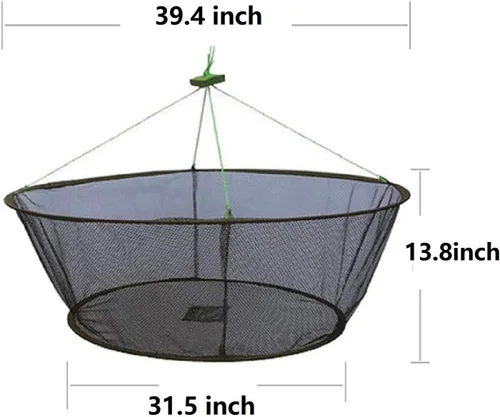 Vista 2 de Red de pesca plegable jaula de fundición a mano Red de cangrejo para pececillos, cangrejos, langostas, peces