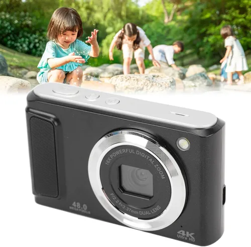 Vista 4 de Cámara digital de 48 MP con zoom digital de 16X, enfoque automático, grabación de video 4K, pantalla IPS, cámara digital pequeña, ligera