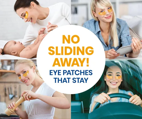 Vista 5 de Stylia Parches para usar debajo de los ojos para ojos hinchados y ojeras (20 pares) – Mascarilla de oro de 24 quilates para usar debajo de los ojos