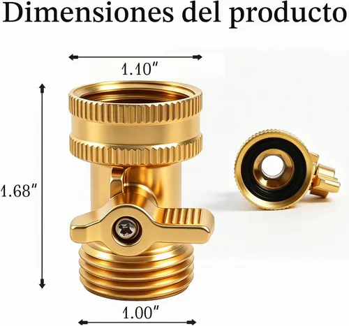 Vista 4 de Xiny Tool Válvula de cierre de manguera de jardín de latón, válvula de cierre de manguera de jardín de latón macizo resistente de 3/4 pulgadas con 4
