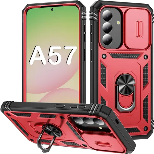 Vista 131 de PASNEW Funda militar para iPhone 13 Pro Max, cubierta de cámara deslizante y soporte de anillo de metal de 360°, carcasa rígida multicapa resistente