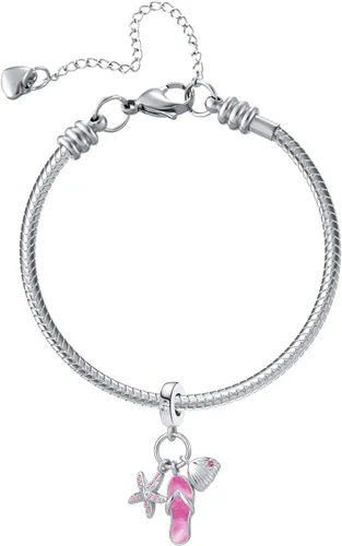 Vista 3 de QeenseKc Abalorio de tortuga marina con diseño de tortuga de animales para pulsera Pandora