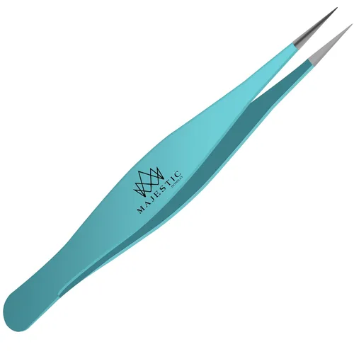 Vista 6 de Majestic Bombay Pinzas de punta fina para mujeres y hombres – Eliminar astillas, garrapatas, vello facial, cejas y vello encarnado – Pinzas