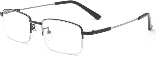 Vista 11 de LJIMI - Lentes de lectura presbípicos multienfoque progresivos, bloqueo de luz azul, medio marco, aleación de titanio, sin línea, multifocal