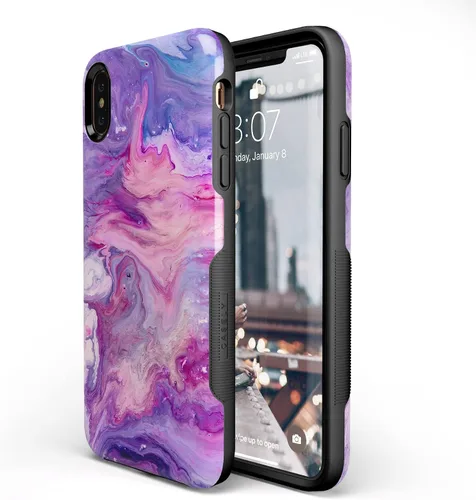 Vista 36 de Casely Funda para iPhone Xs Max Funda con estampado de festival (solo buenas vibraciones)