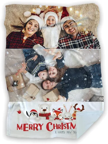 Vista 14 de Manta personalizada – 30x40 pulgadas de forro polar Minky personalizado diseño de texto con foto con logotipo, nombre de regalo, para mujeres