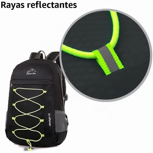 Vista 5 de Mochila de senderismo resistente al agua, para exteriores CLEVER BEES Negro