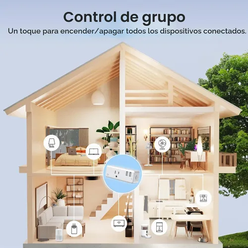 Vista 5 de Geeni Switch + Charge Multi Port Smart Wi-Fi Plug con 2 puertos USB, salida de ahorro de energía con control de aplicación, compatible con Alexa