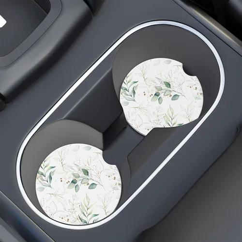 Vista 7 de Portavasos para automóvil, posavasos para portavasos de automóvil, paquete de 4 unidades, insertos antideslizantes universales de cerámica