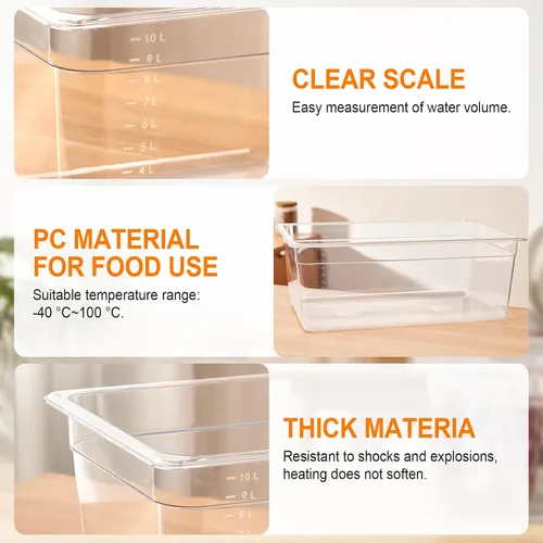 Vista 5 de HOMENOTE - Recipiente grande para Sous Vide con tapa, kit completo de accesorios de 26 cuartos de galón