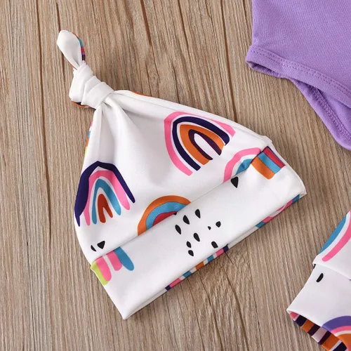 Vista 8 de Ropa para bebé niña pequeña trajes para recién nacido enterizo pantalón floral diademas conjunto de 4 piezas de pantalones para niños pequeños