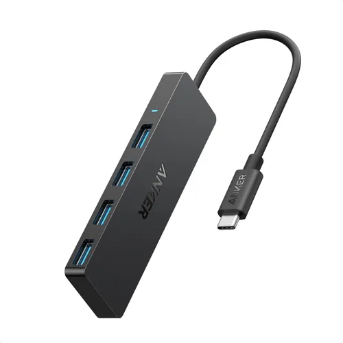 Vista 8 de Anker 4-Port USB 3.0 Ultra Slim – Puerto de catos para MacBook, Mac Pro/mini, iMac, Surface Pro, XPS, Notebook PC, pendrives, unidades de disco