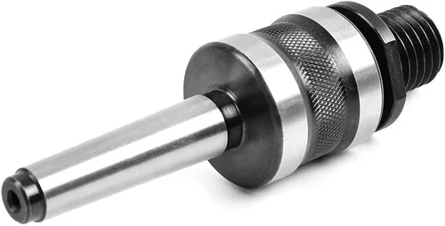Vista 3 de Adaptador de mandril de contrapunto vivo para carpintería a rosca de 1 "x 8tpi con montaje cónico Morse #2