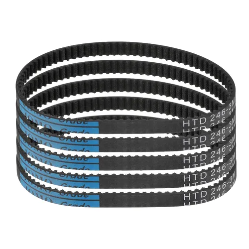 Vista 23 de uxcell 5 piezas HTD-3M Correa de distribución de goma 48 dientes, 144 mm de paso, 6 mm de ancho x 2,4 mm de altura, Correa de polea de distribución