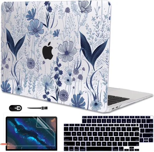 Vista 34 de Funda para MacBook Air de 13 pulgadas 2021 2020 2019 2018 para Mac A2337 M1 A2179 A1932 Funda con Touch ID, funda rígida de plástico