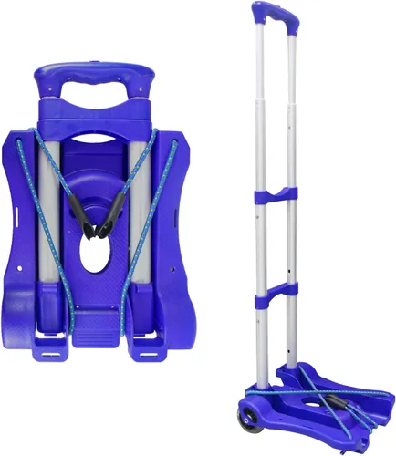 Vista 10 de Sutekus Carro de mano plegable y carrito de equipaje portátil ligero de 110 libras para escuela, viajes, oficina, mudanza (negro)