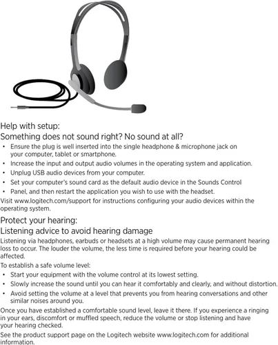 Vista 8 de Logitech - Audífonos estéreo H111. Auriculares con cable, conector de audio de 0.138 in, compatible con PC, Mac, laptop, teléfono inteligente