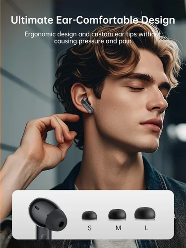 Vista 6 de 1 Hora Auriculares inalámbricos con cancelación activa de ruido, 4 micrófonos integrados, auriculares Bluetooth de 5.4 pulgadas, pantalla LED
