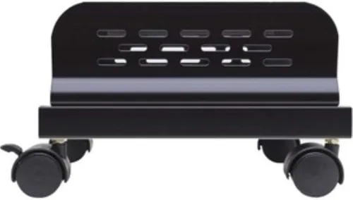 Vista 12 de Soporte para computadora Syba, de acero, para gabinete ATX, con ancho ajustable y 4 ruedas Caster, Plástico negro con azul