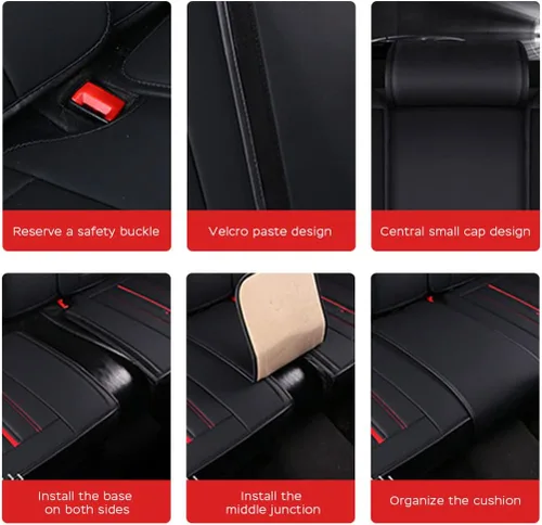 Vista 9 de Juego completo de fundas de asiento de automóvil compatibles con LR2 de cobertura completa, transpirable e impermeable, juego completo de accesorios
