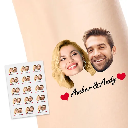 Vista 30 de Tatuajes temporales personalizados, tatuajes de flores de nacimiento personalizados para cumpleaños, boda, despedida de soltera, 1 juego de 15