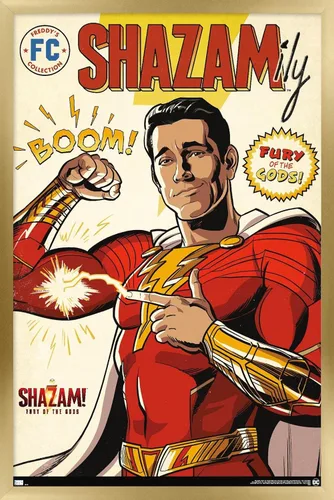 Vista 15 de Trends International DC Comics Movie Shazam! Fury of the Gods - Póster de pared de cómic, 22.4 pulgadas de largo x 14.7 pulgadas, versión enmarcada