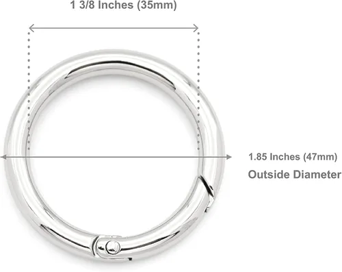 Vista 4 de CRAFTMEMORE 2pcs 1 3/8 pulgadas O Rings Snap Clip Gigger Spring Opening Llavero Hebilla Monedero Hardware SCOS (latón cepillado), Cobrizo cepillado