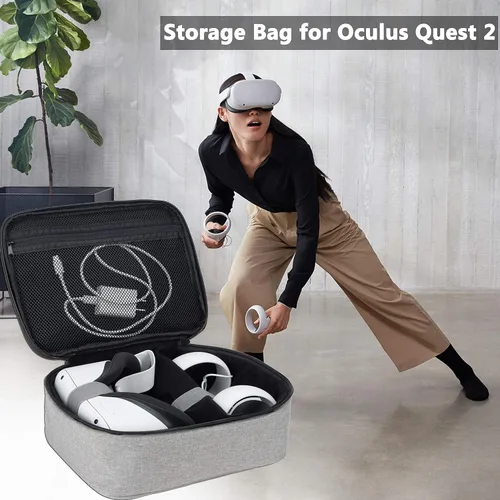 Vista 6 de KISLANE Soft Carrying Case Compatible with Oculus Quest 2 VR Carrying Case for Oculus Quest 2 Headset Fits for Travel Home Outdoor Not Compatible