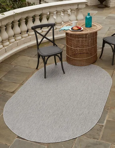 Vista 75 de Unique Loom Collection - Alfombra casual de transición sólida jaspeada para interiores y exteriores