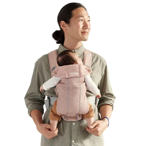 Vista 13 de BabyBjörn Portabebés Mini, gris claro, jersey 3D Portabebés (7-25 libras), ergonómico, fácil de usar
