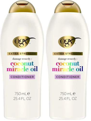 Vista 11 de OGX Remedio para los daños extra fuerte + Acondicionador de aceite milagroso de coco, 13 onzas