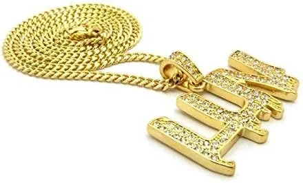 Vista 2 de COLGANTE DE RAPPER'S LUV ORO HIP HOP CUBANO, CADENA DE CUERDA