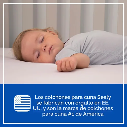 Vista 8 de Sealy Baby Colchón de cuna infantil de 2 etapas Plus ajuste de cama infantil, transpirable, resistente a las manchas, doble firmeza y ligero