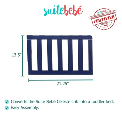 Vista 4 de Suite Bebe - Riel de protección Celeste para niños pequeños - Azul Marino