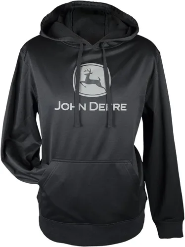 Vista 2 de John Deere Sudadera negra con capucha de poliéster Performance, Negro