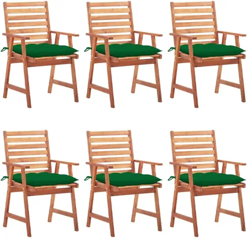 Vista 15 de Patio Dining Chairs 2 pcs with Cushions Solid Acacia Wood Dinning Room Outdoor Seating Outside Chairs Sillas para Comedor for Picnic Beach Courtyard