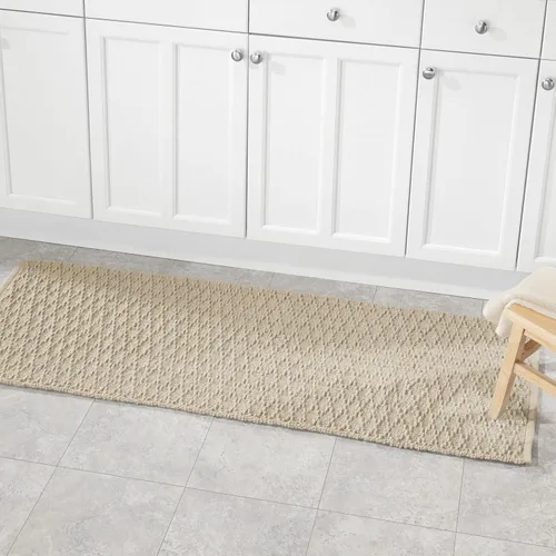 Vista 4 de mDesign Tapete rectangular suave de lujo de 100 % algodón estilo hotel, de felpa, absorbente de agua, diseño de diamante, para tocador de baño