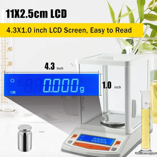 Vista 2 de CGOLDENWALL Balanza analítica de laboratorio de alta precisión 1 mg báscula electrónica digital báscula científica para farmacia de laboratorio