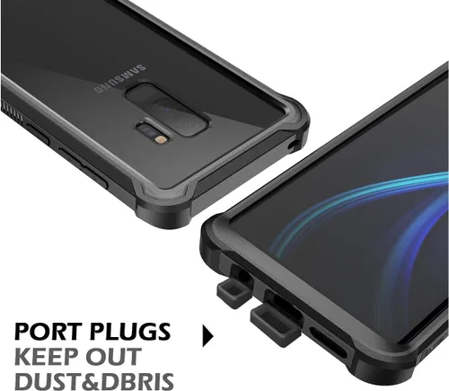 Vista 6 de Dexnor Funda para Galaxy S9+ Plus con protector de pantalla transparente de grado militar, resistente 360, cuerpo completo, a prueba de golpes