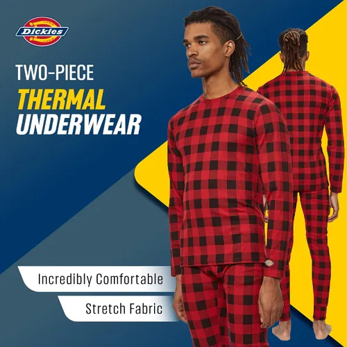 Vista 3 de Dickies Conjunto de ropa interior térmica Long Johns para hombre, 2 piezas de capa base para clima frío para hombre