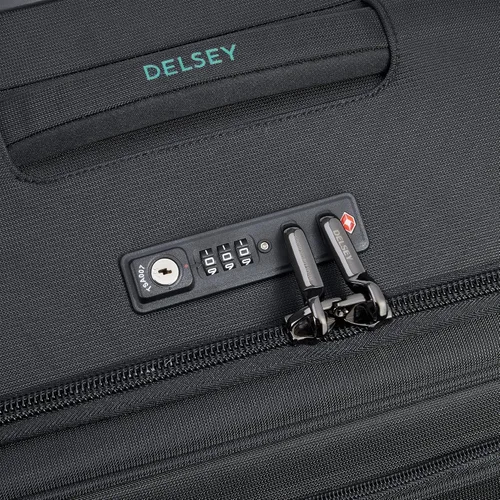 Vista 37 de DELSEY PARIS Helium DLX Softside - Maleta expandible con ruedas giratorias, azul marino, a cuadros, mediano de 25 pulgadas