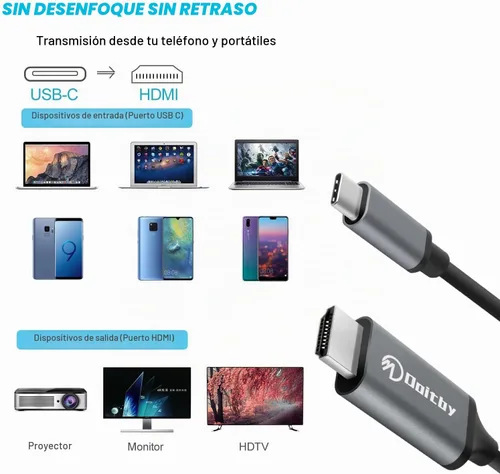 Vista 7 de Cable USB C a HDMI para iPhone 15 Pro/Max 4K, S24/S23/S22/S21/Note 20 a Cable HDMI, Cable Adaptador USB C a HDMI para Samsung Galaxy, MacBook