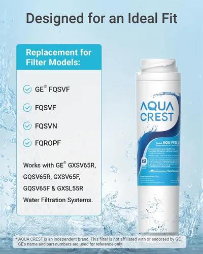 Vista 2 de AQUACREST FQSLF filtro de agua para debajo del fregadero, repuesto para GE FQSLF, GXSV65R filtro de agua, reduce el cloro, sabor y olor, sedimento