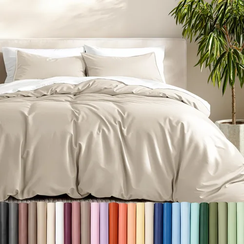 Vista 19 de Bare Home - Funda de edredón de ropa de cama extra larga - Colección premium de 1800 hilos súper suave - Funda de edredón ligera y fresca - Ropa