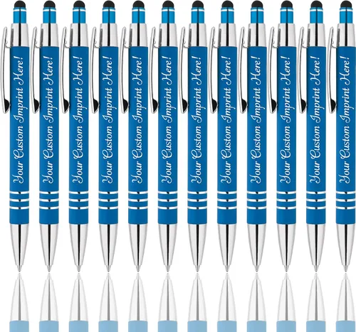 Vista 12 de Bolígrafos personalizados: el bolígrafo Hottie de goma suave al tacto con punta de lápiz óptico es un elegante bolígrafo de metal premium, tinta